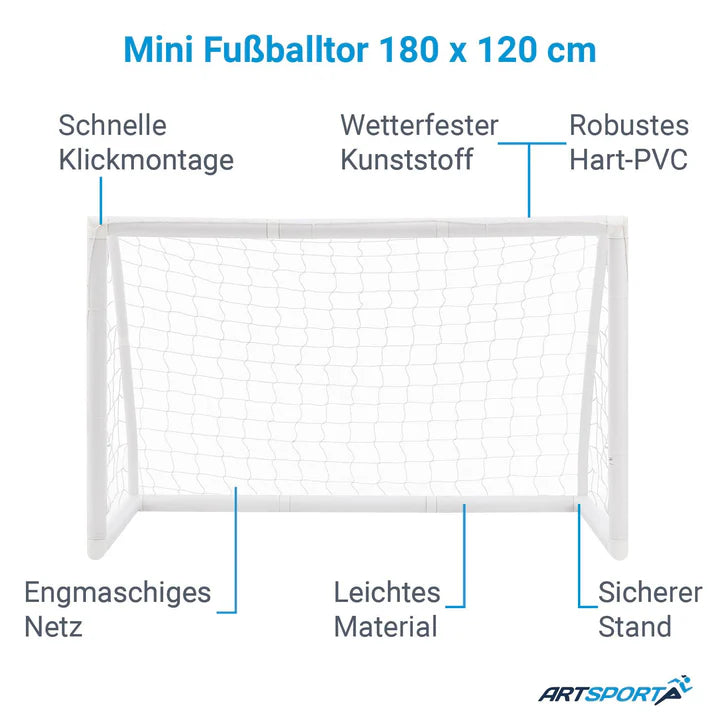 Fußballtor 180x120 cm mit Netz & Tasche