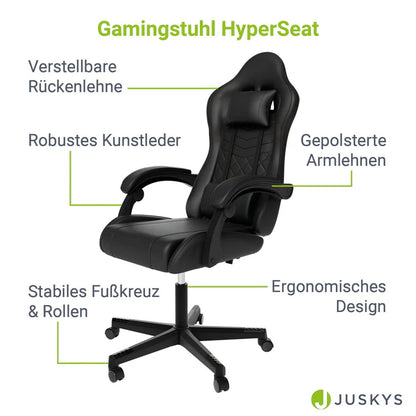 Bürostuhl Gamingstuhl HyperSeat Schwarz