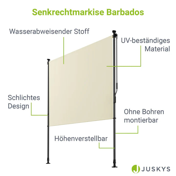 Senkrechtmarkise Barbados 150x310 cm Beige - Palo24