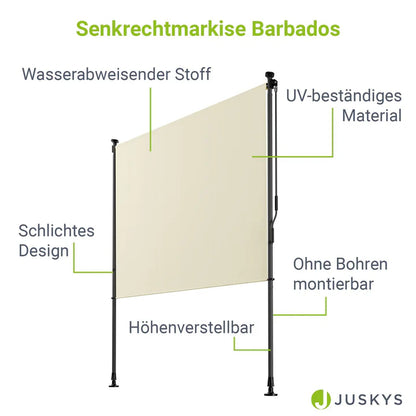 Senkrechtmarkise Barbados 150x310 cm Beige - Palo24