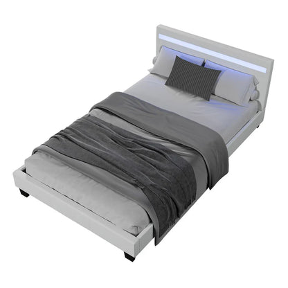 Polsterbett Verona 120 x 200 cm mit LED Beleuchtung in weiss