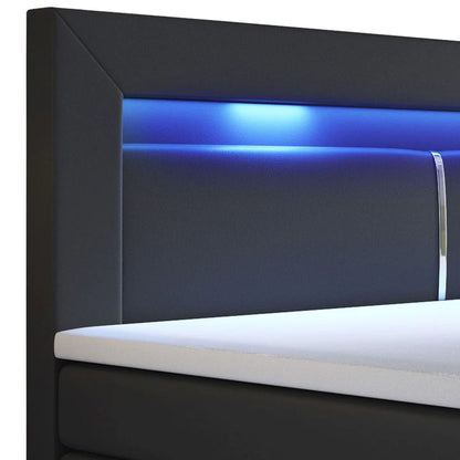 LED Boxspringbett Norfolk 120x200 cm Schwarz