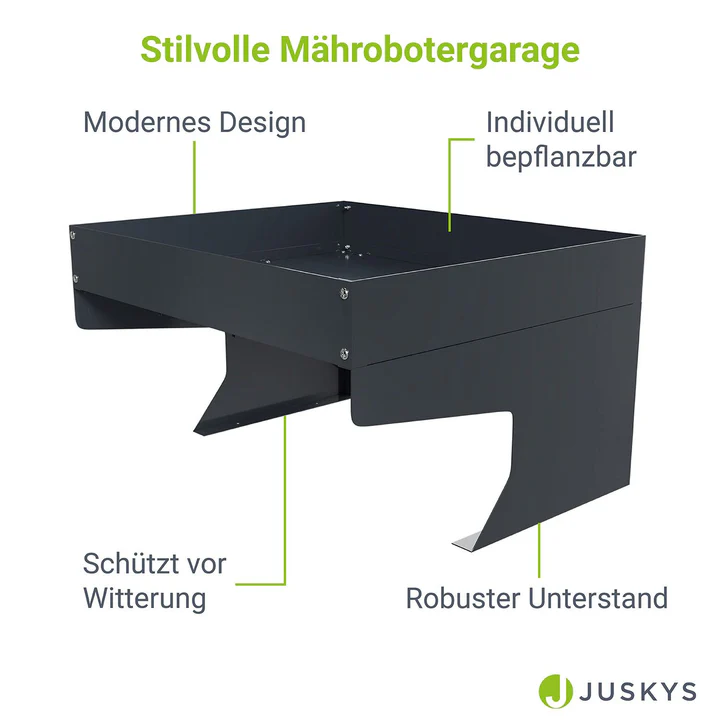 Mähroboter Garage mit Pflanzkasten Überdachung - Palo24