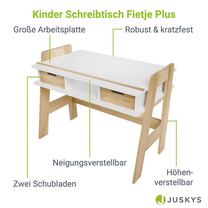 Kinder Schreibtisch Fietje Höhenverstellbar viel Stauraum - Palo24