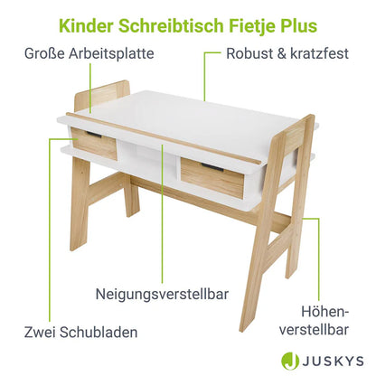 Kinder Schreibtisch Fietje Höhenverstellbar viel Stauraum - Palo24