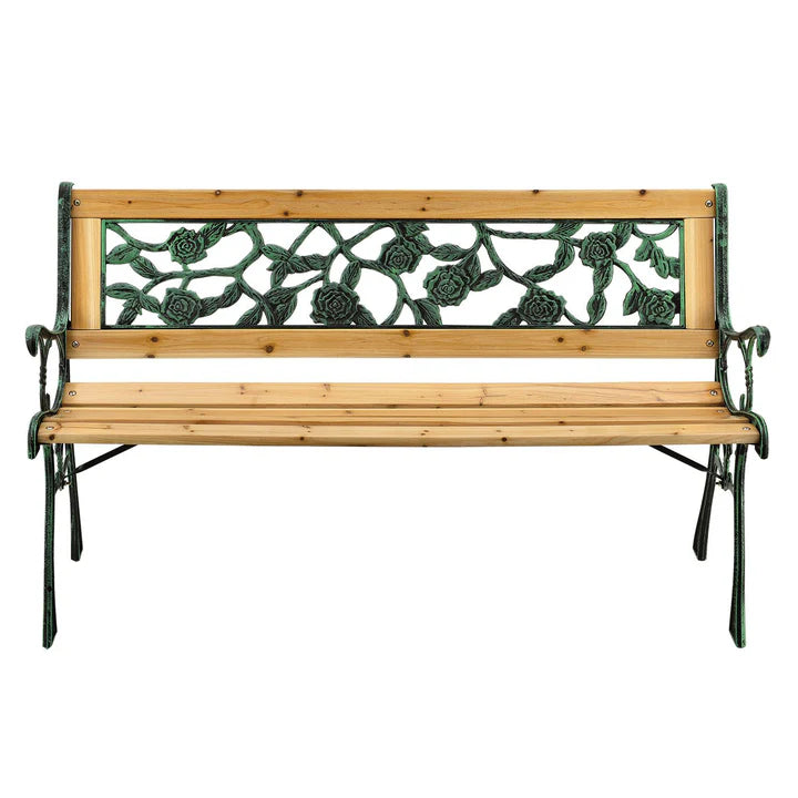 Panca da giardino 2 posti Venezia in legno verniciato e ghisa
