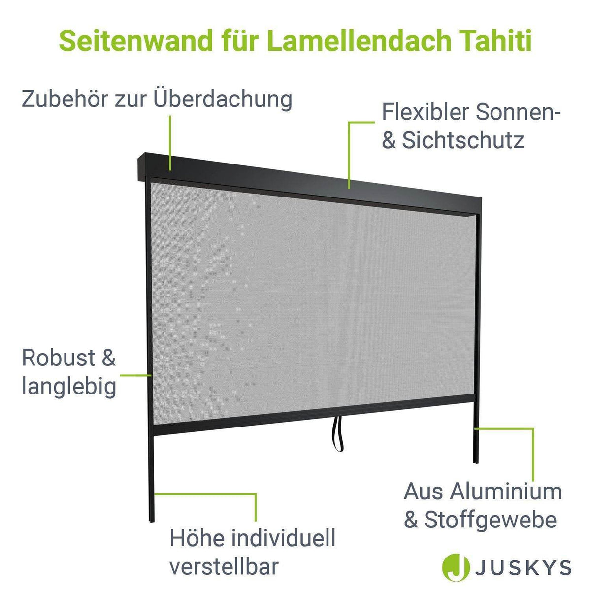 Seitenwand für Lamellendach Tahiti 4 Meter - Palo24