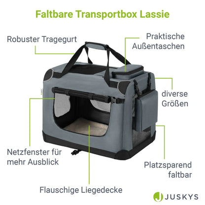 faltbare Hundetransportbox Lassie XL (dunkelgrau)