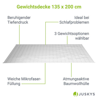 Gewichtsdecke 135x200 cm für besseren Schlaf 7 kg