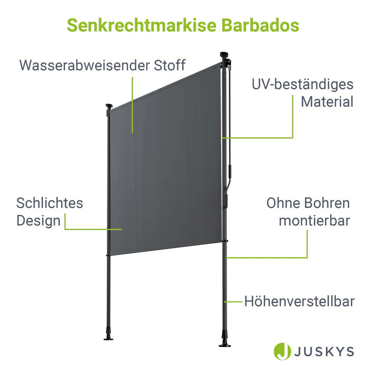 Senkrechtmarkise Barbados 120x310 cm Grau - Palo24