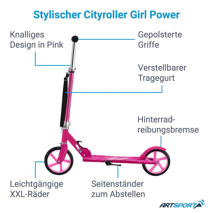 Monopattino / Cityroller "Girl Power" rosa