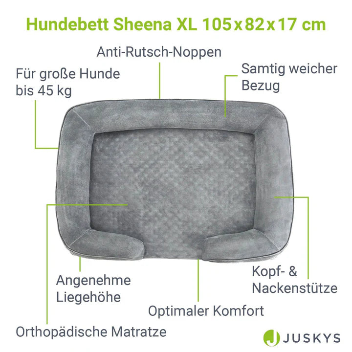 Hundebett Sheena XL Orthopädisches Haustierbett Grau - Palo24