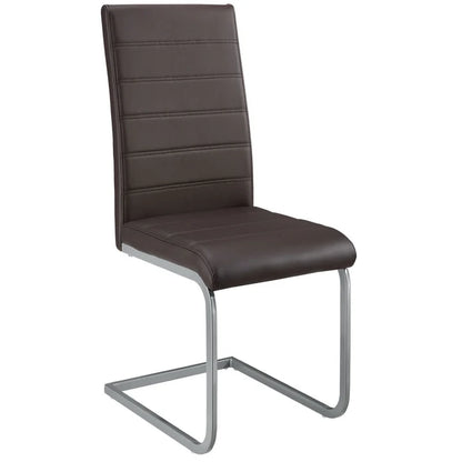 Freischwinger Stuhl Vegas 4er Set aus Kunstleder in braun