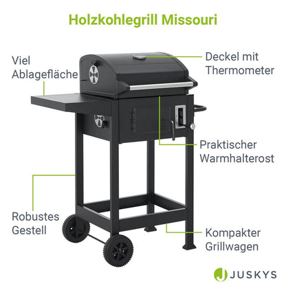 BBQ Holzkohlegrill Missouri mit Grillrost - Palo24