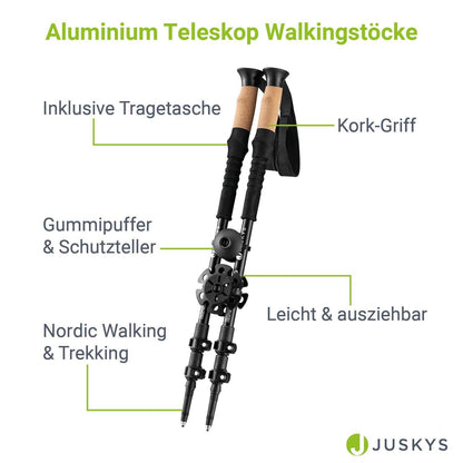 Nordic Walking Stöcke - Schwarz - Palo24
