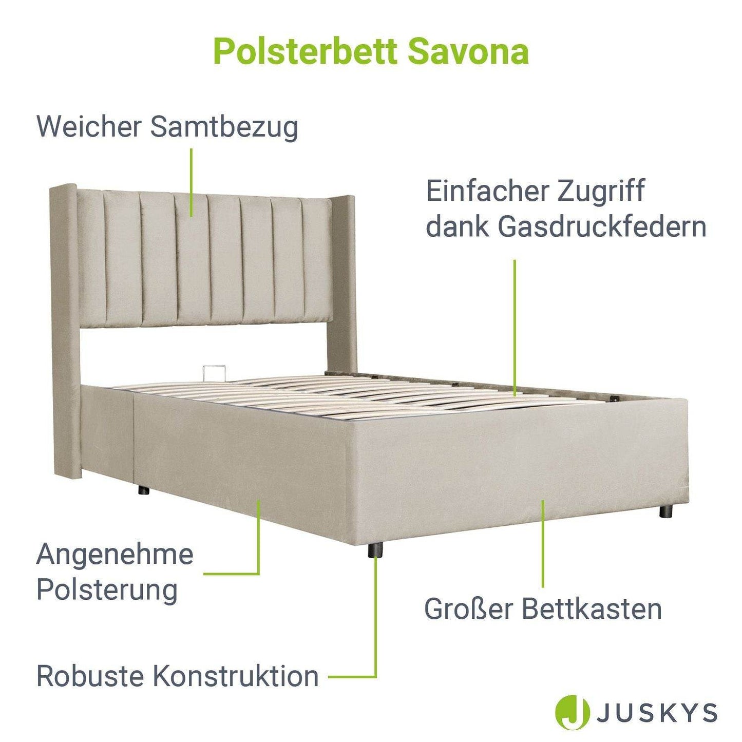 Polsterbett Savona 140 - Beige - Palo24