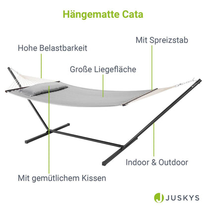 Hängematte Cata mit Gestell und Kissen - Hellgrau - Palo24