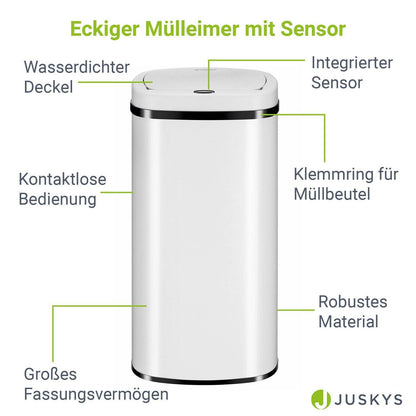 Automatischer Mülleimer mit Sensor - 70L Weiss - Palo24