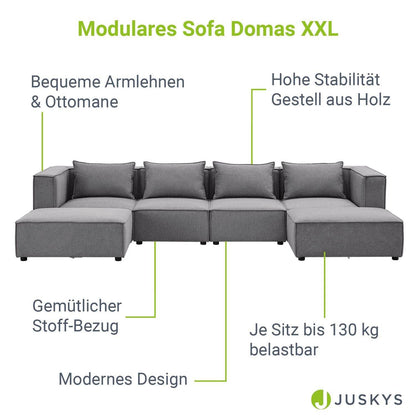 Modulares Sofa Domas XXL - Wohnlandschaft Dunkelgrau - Palo24