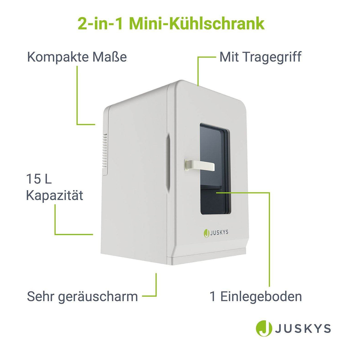 Mobiler 2in1 Mini-Kühlschrank 15 l Weiss - Palo24