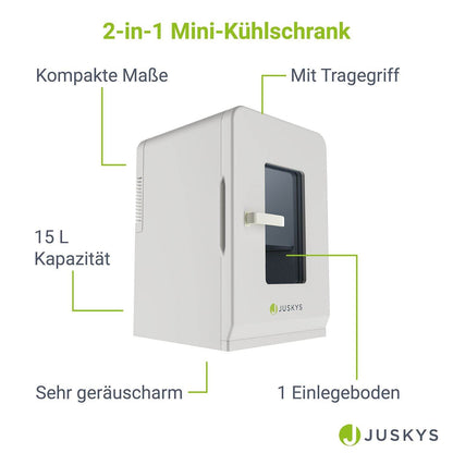 Mobiler 2in1 Mini-Kühlschrank 15 l Weiss - Palo24
