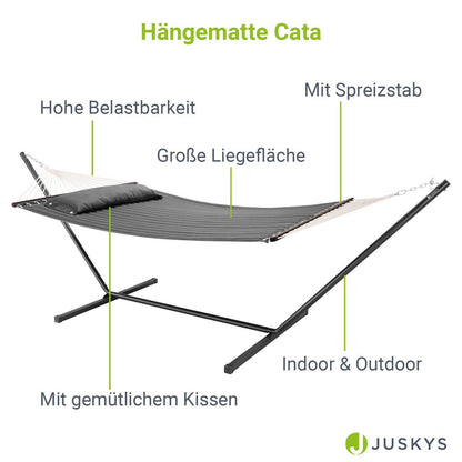 Hängematte Cata mit Gestell und Kissen - Anthrazit - Palo24