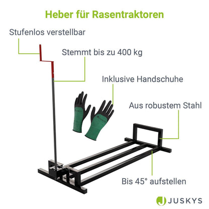 Rasentraktorheber mit Handschuhen - Schwarz - Palo24