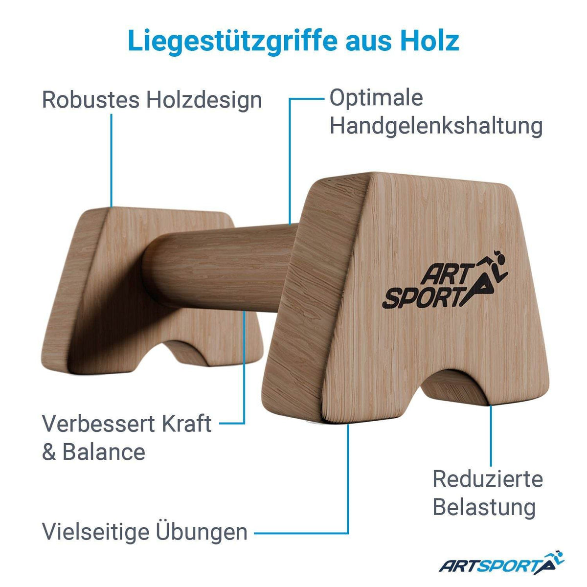 Liegestützgriffe aus Holz M - Palo24