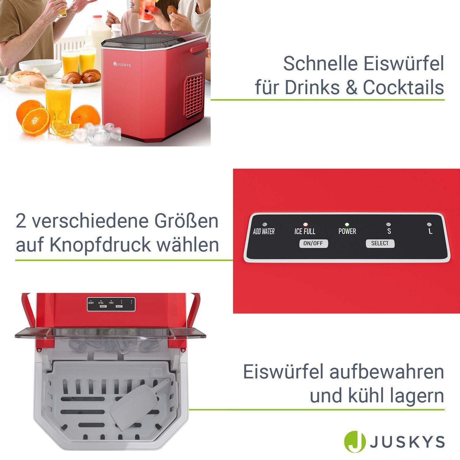 Eiswürfelmaschine IceOracle in Rot - Palo24