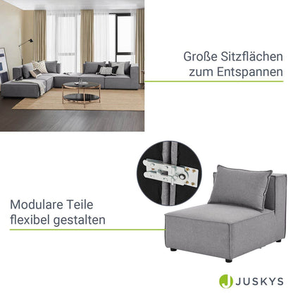 Modulares Sofa Domas XXL - Wohnlandschaft Dunkelgrau - Palo24