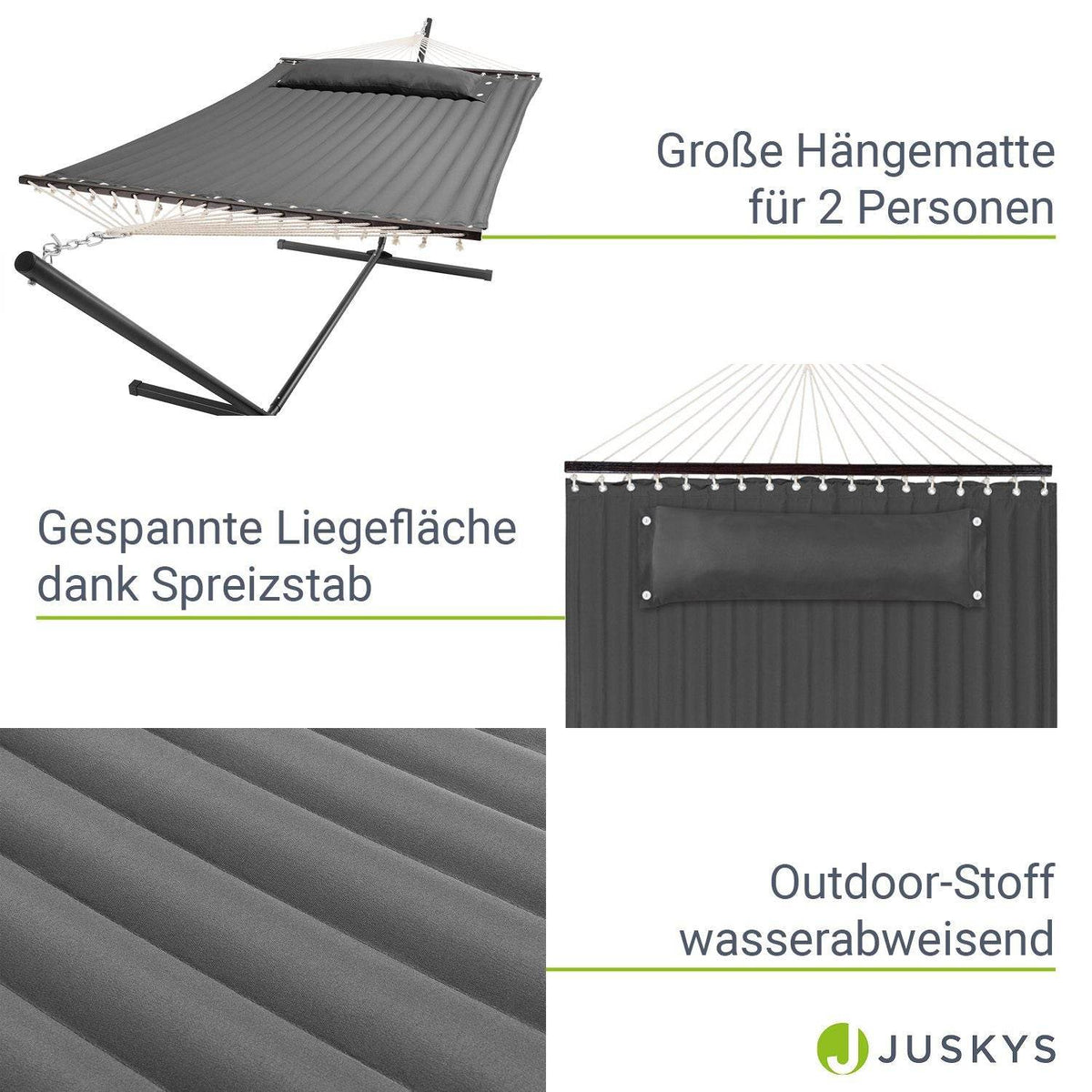 Hängematte Cata mit Gestell und Kissen - Anthrazit - Palo24