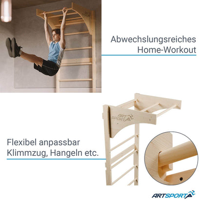 Holz Sprossenwand für Erwachsene - Natur - Palo24
