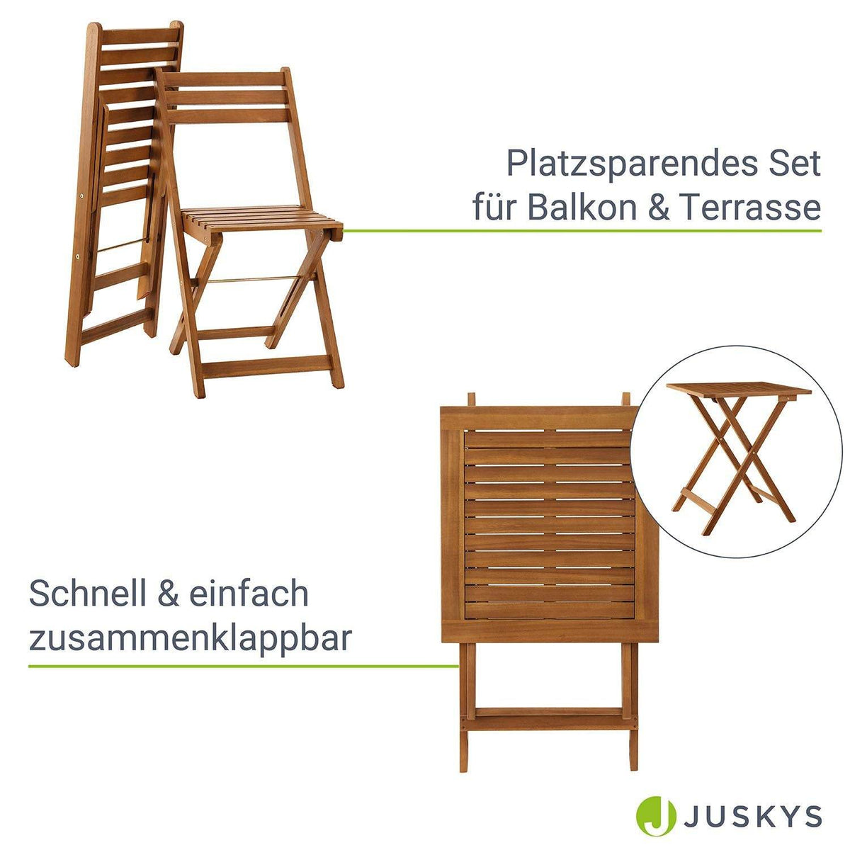 3-teilige Sitzgarnitur Balkonmöbel Set Bala - Palo24