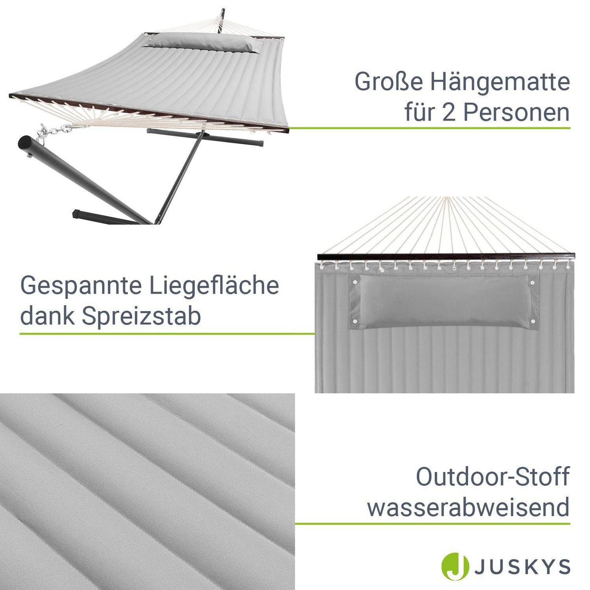 Hängematte Cata mit Gestell und Kissen - Hellgrau - Palo24