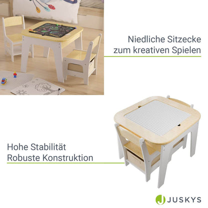 Kindersitzgruppe Milou mit 2 Stühlen & 1 Tisch - Natur - Palo24