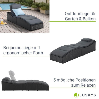Faltbare Polyrattan Sonnenliege Lamia - Palo24