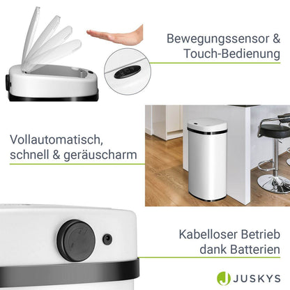 Automatischer Mülleimer mit Sensor - 60L Weiss - Palo24