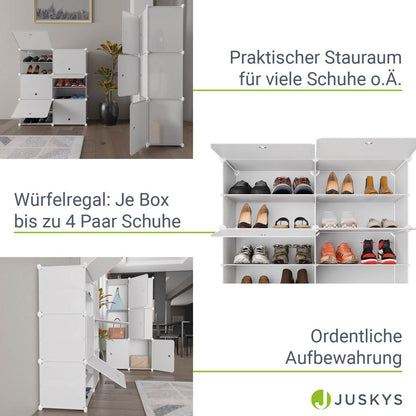 Würfel Schuhregal für bis zu 24 Paar Schuhe - Weiss - Palo24