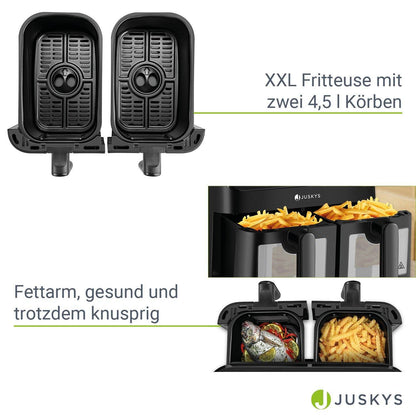 Heißluftfritteuse 9 L - 2 Kammern 9 Programme - Palo24