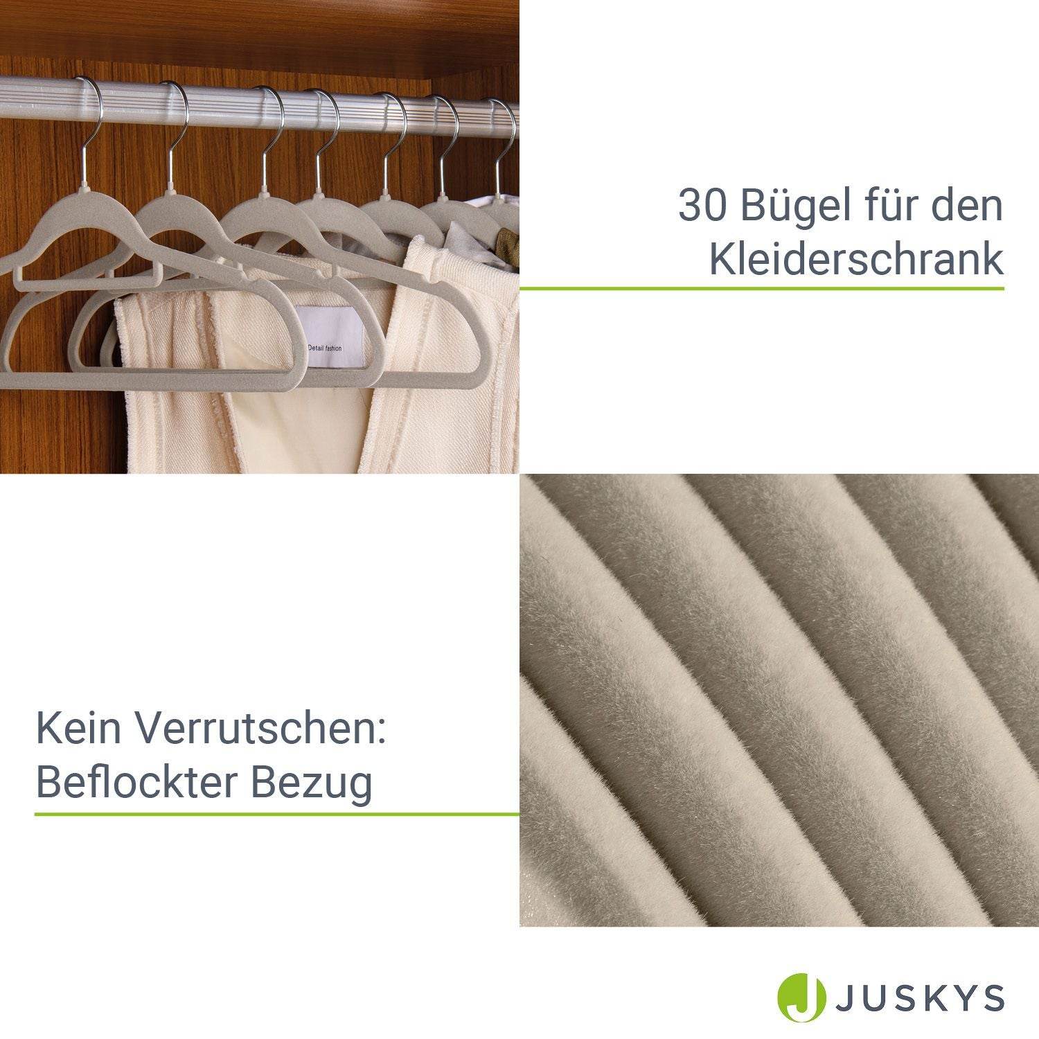 Kleiderbügel Samt 30er Set Khaki - Palo24