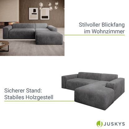 Sofa Vals Rechts mit PESO-Stoff - Dunkelgrau - Palo24