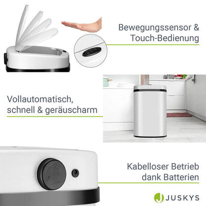 Automatischer Mülleimer mit Sensor - 50L Weiss - Palo24