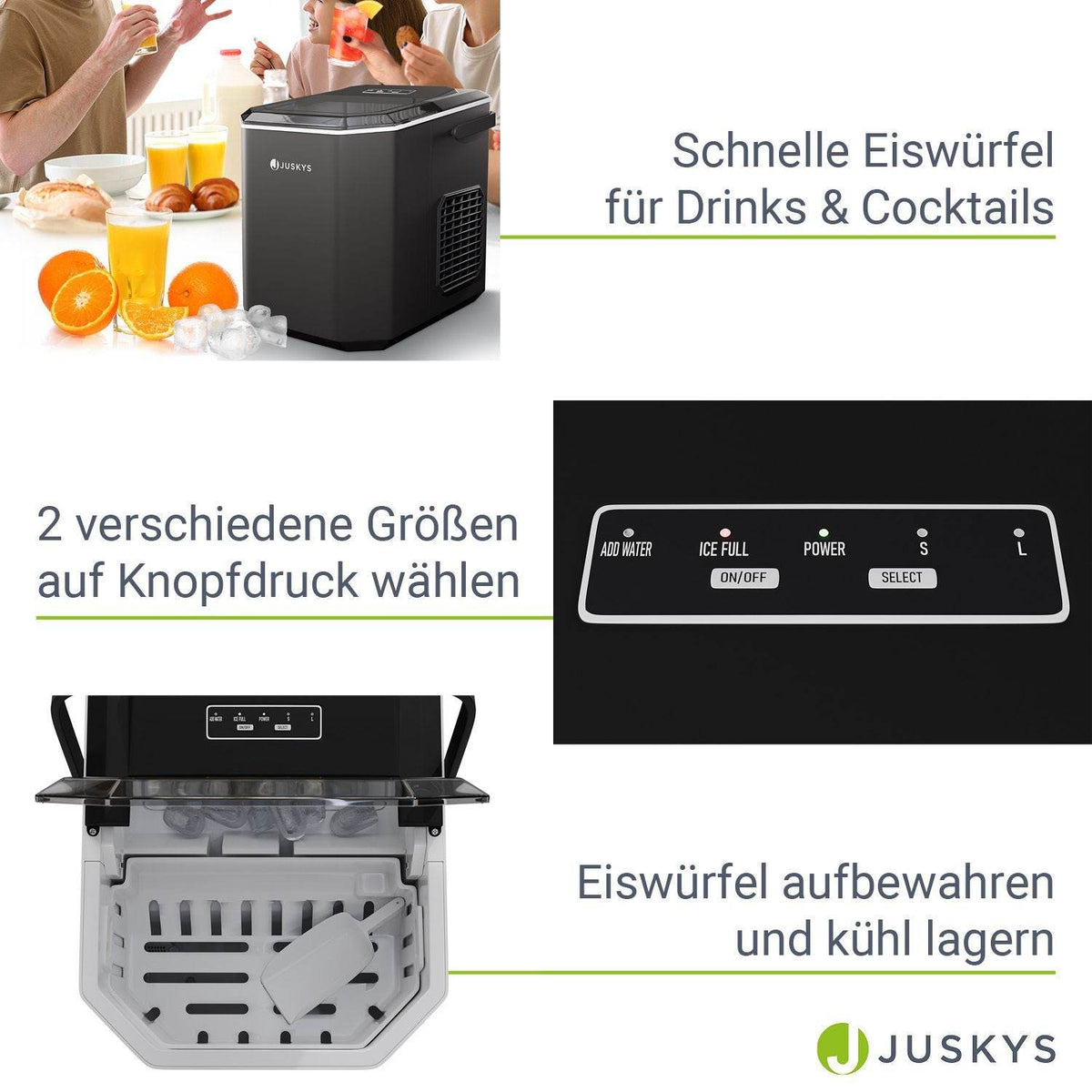 Eiswürfelmaschine IceOracle in Schwarz - Palo24