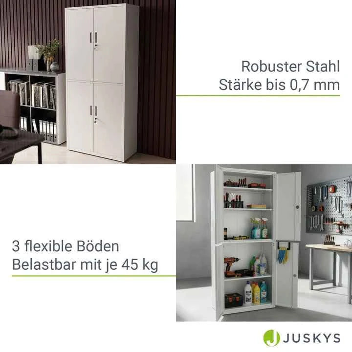 Aktenschrank Büroschrank aus Metall Weiss