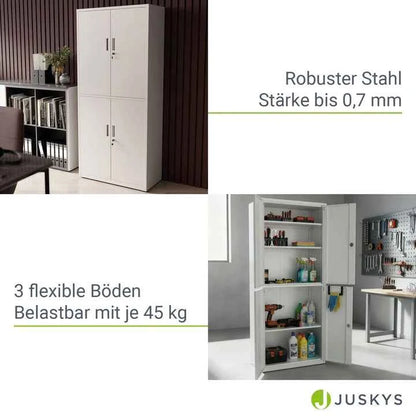 Aktenschrank Büroschrank aus Metall Weiss