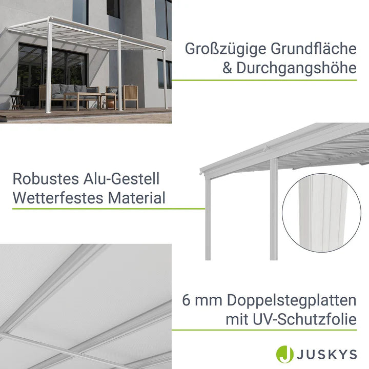 Terrassenüberdachung Borneo 5x3 m Weiss
