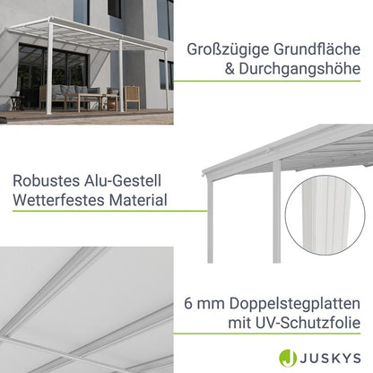 Terrassenüberdachung Borneo 5x3 m Weiss