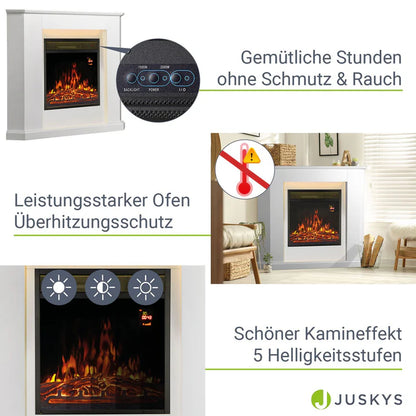 Elektrischer Kamin dreieckig Weiss