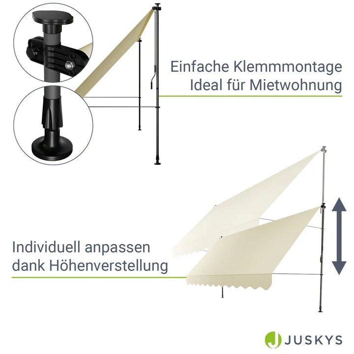 Klemmmarkise Kapstadt 400x120 cm Beige - Palo24