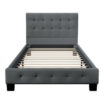 Letto imbottito Manresa 90x200 cm in grigio